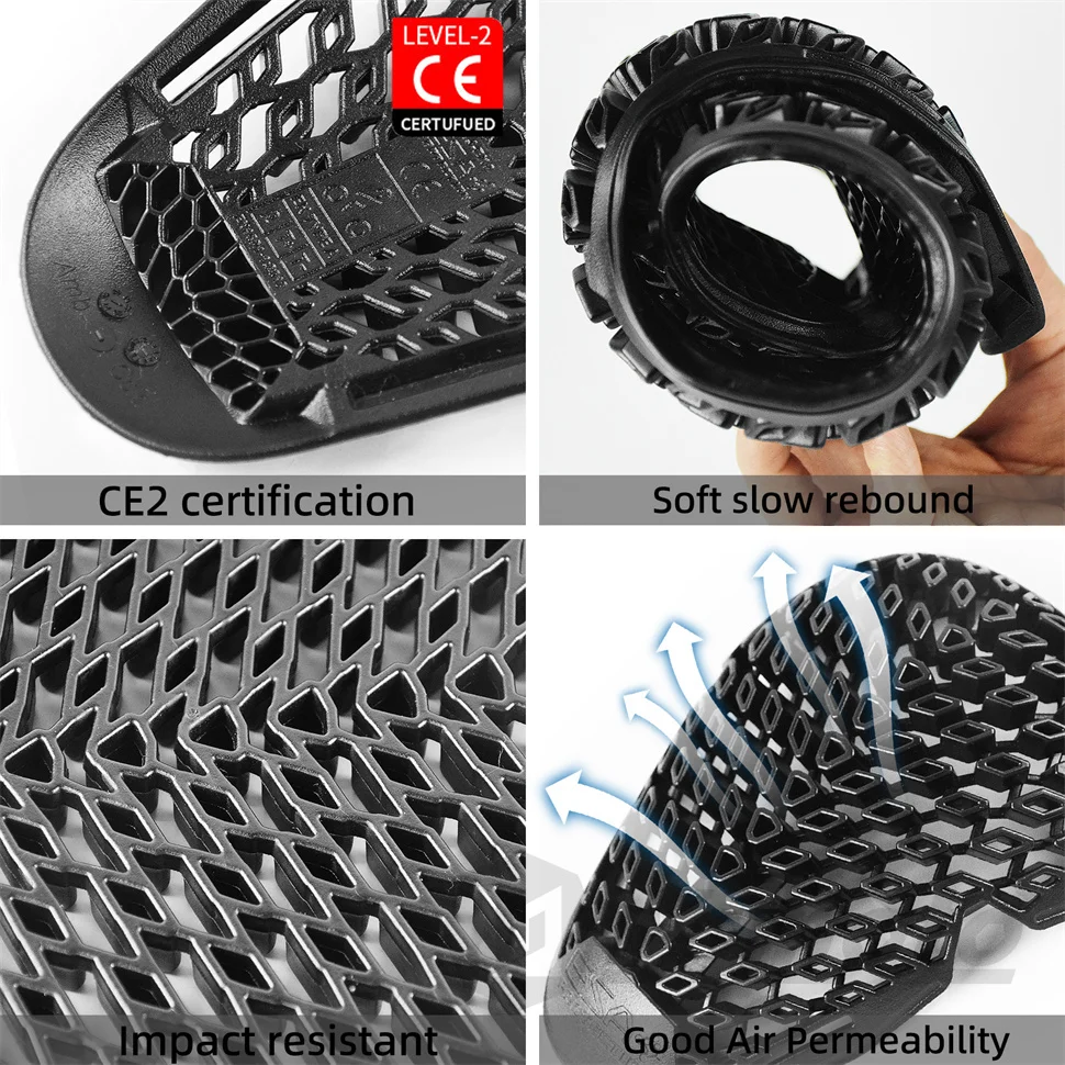 Motorcycle Protector Armor Anti-Shock Back Pad CE Level 2 Riding Shoulder Elbow Knee Pads Built-in Guard Gear for Riding Safety