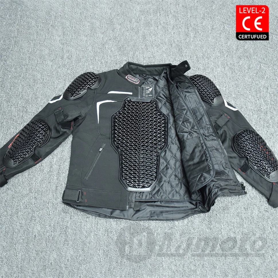 Motorcycle Protector Armor Anti-Shock Back Pad CE Level 2 Riding Shoulder Elbow Knee Pads Built-in Guard Gear for Riding Safety