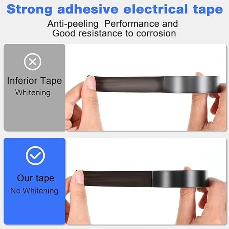 Black Electrical Tape Insulation Tape Electrical Insulating Tape Strong Adhesive Wire Harness Tapes Electrical Wiring Waterproof