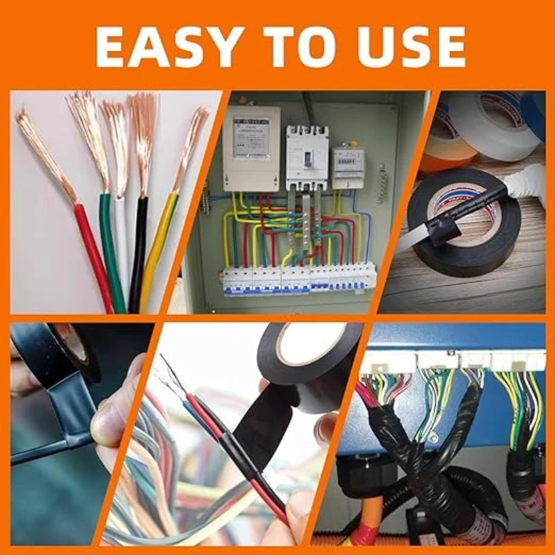 Black Electrical Tape Insulation Tape Electrical Insulating Tape Strong Adhesive Wire Harness Tapes Electrical Wiring Waterproof