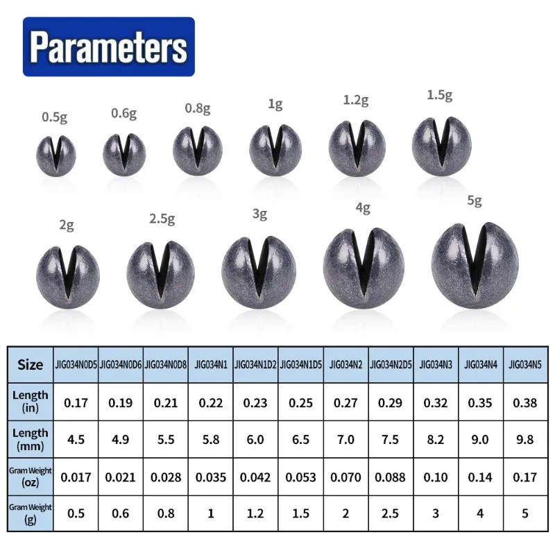 50pcs 0.5g-5g Round Split Shot Fishing Weights Lead Sinker Fishing Weight Removable Round Fishing Sinkers for Deep Water Fishing