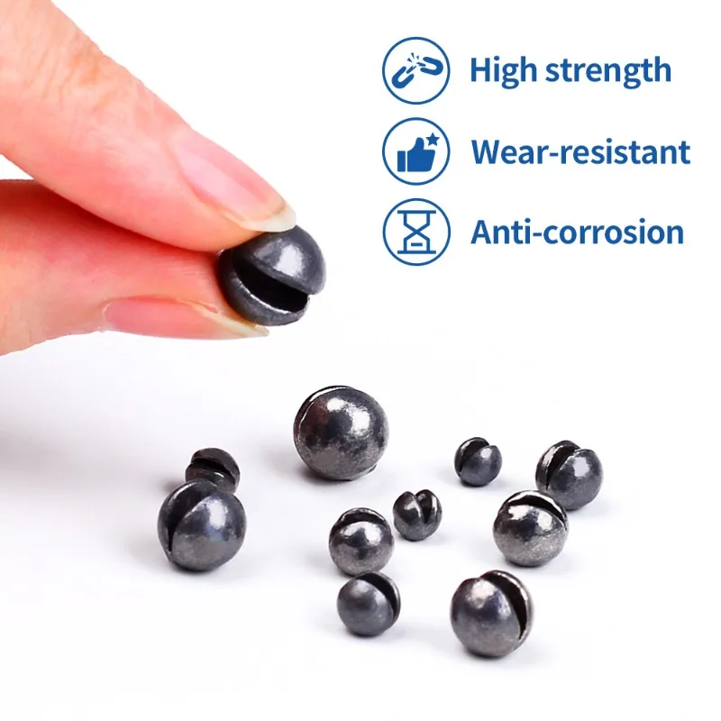 50pcs 0.5g-5g Round Split Shot Fishing Weights Lead Sinker Fishing Weight Removable Round Fishing Sinkers for Deep Water Fishing