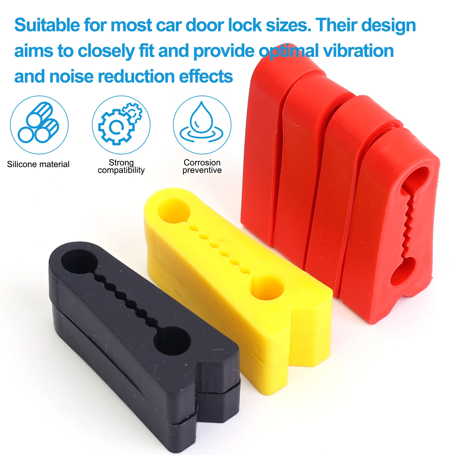 Soft Silicone Auto Door Lock Damper Buffer Pad Shock Absorber Anti Noise Soundproof Gasket Protection Sticker Accessories Kit