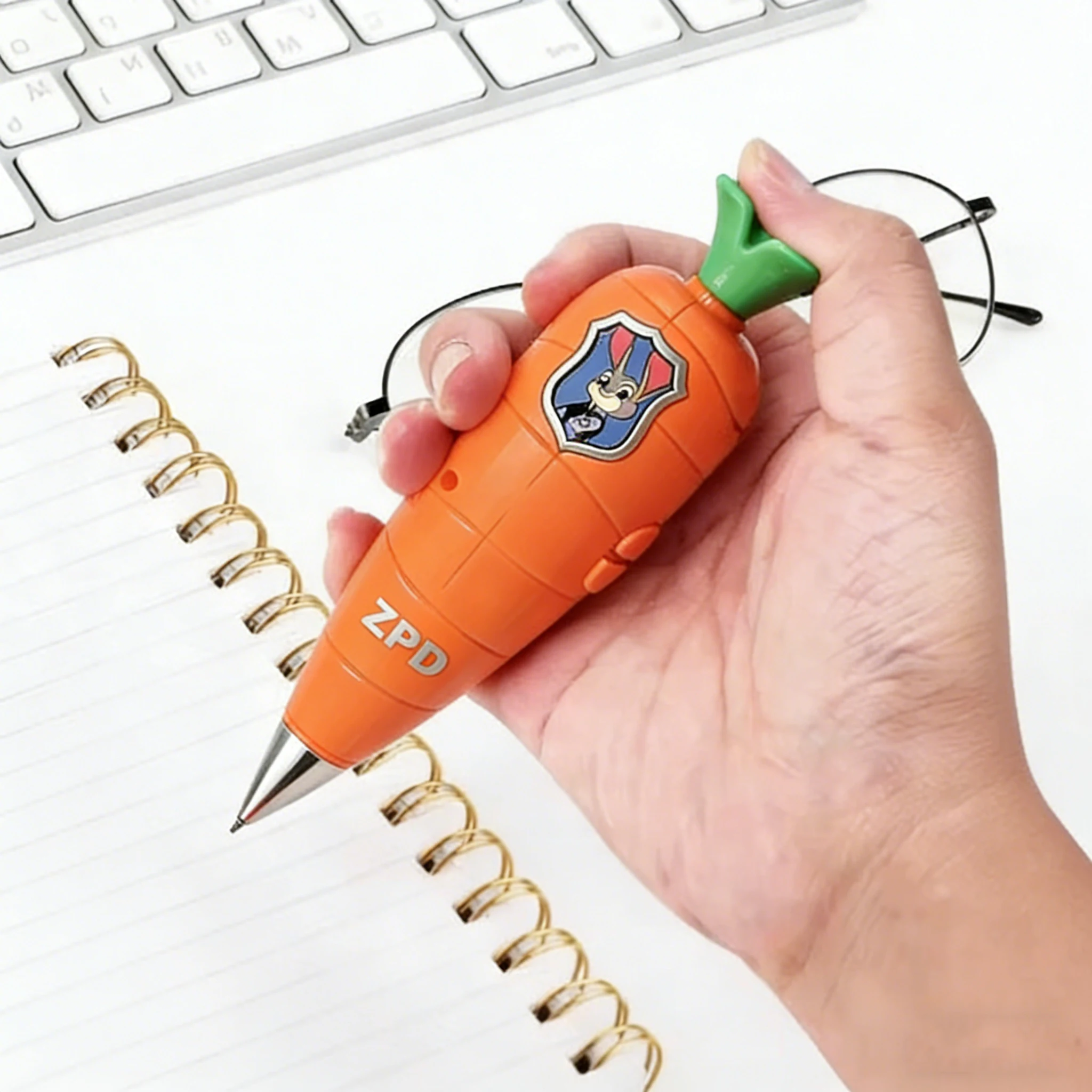 @# NEW Disney Zootopia 2 Carrot Recorder Pen | Judy & Nick Style for Kids | 60s Mini Recorder | 2-in-1 Gel Pen Stationery-----