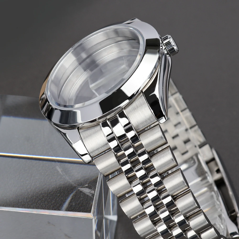 36mm/39mm Watch Case Glide Lock Bracelet Sapphire Crystal Glass For DJ SK NH35 NH36 NH34NH70 Miyota8215 Movement Air King Oyster
