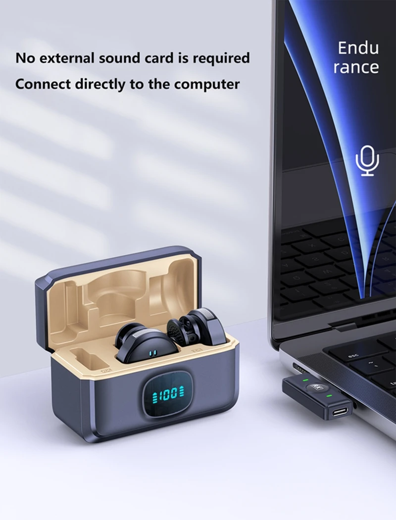 2.4GHz Wireless Lavalier Microphone - Magnetic Suction Design with Charging Case Mini Portable For Video Recording 2026 NEW