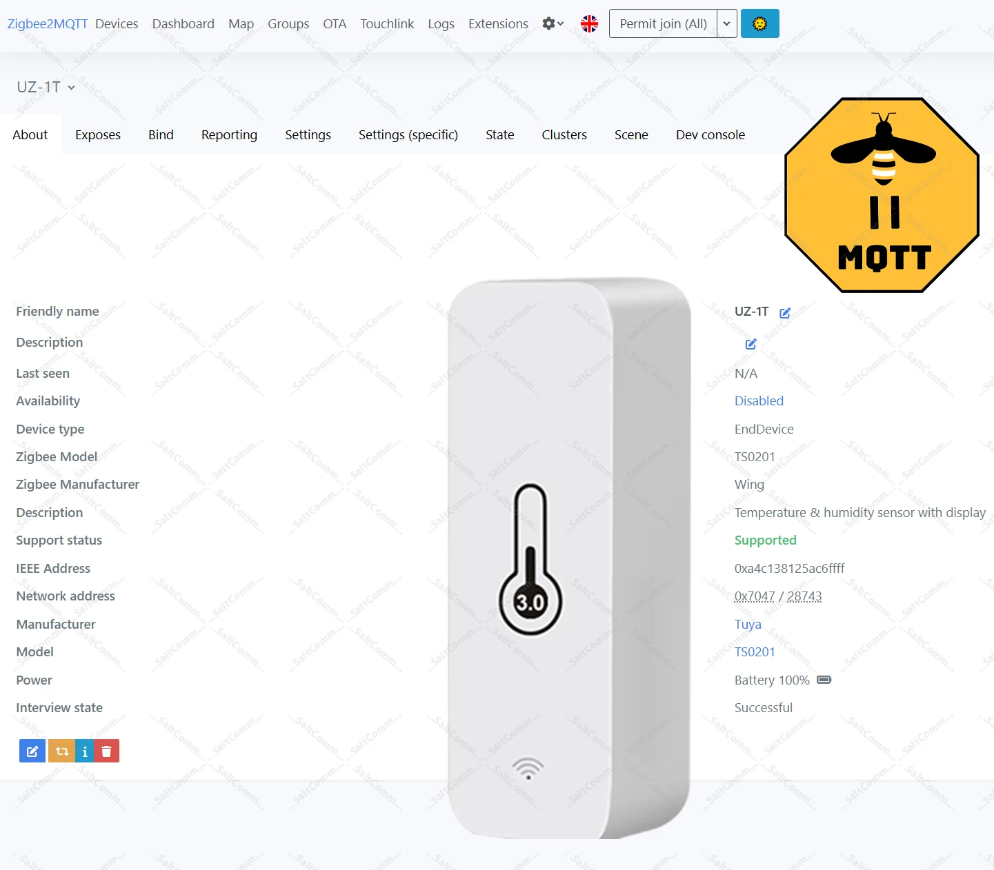 Zigbee 3.0 Smart Temperature & Humidity Sensor Indoor Thermometer Hygrometer Monitor Works with Home Assistant Z2MQTT Yandex ZHA