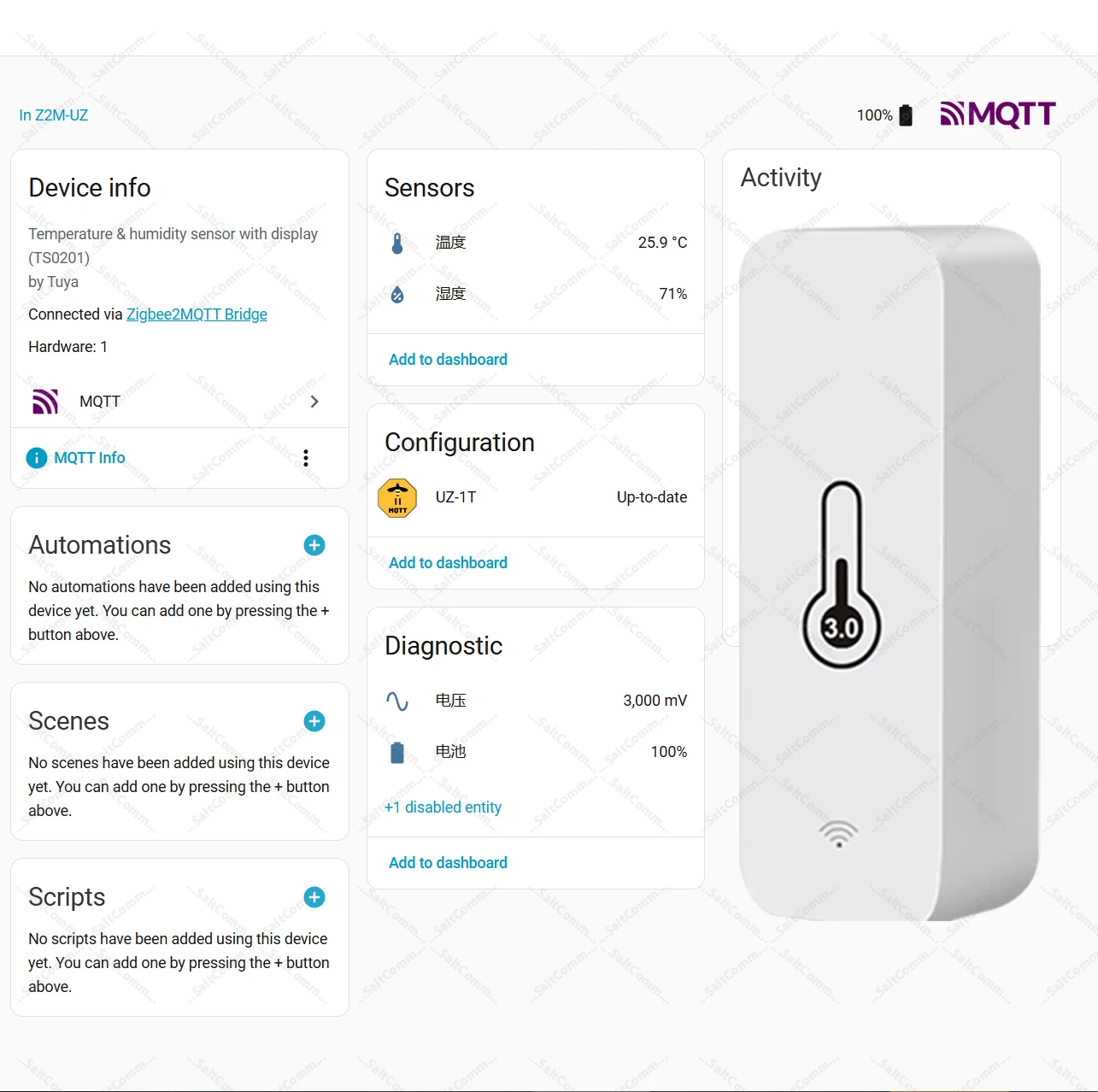 Zigbee 3.0 Smart Temperature & Humidity Sensor Indoor Thermometer Hygrometer Monitor Works with Home Assistant Z2MQTT Yandex ZHA