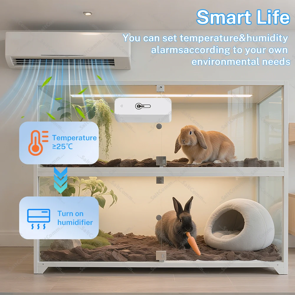 Zigbee 3.0 Smart Temperature & Humidity Sensor Indoor Thermometer Hygrometer Monitor Works with Home Assistant Z2MQTT Yandex ZHA
