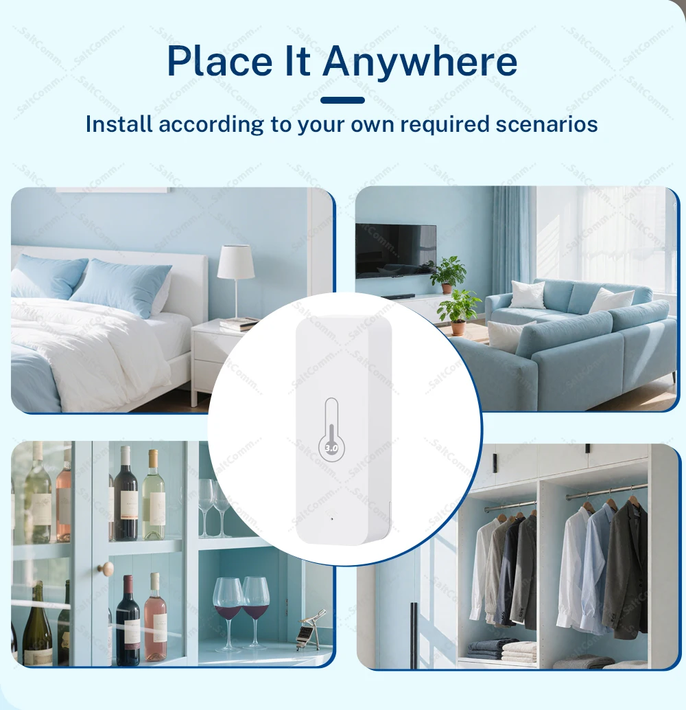Zigbee 3.0 Smart Temperature & Humidity Sensor Indoor Thermometer Hygrometer Monitor Works with Home Assistant Z2MQTT Yandex ZHA