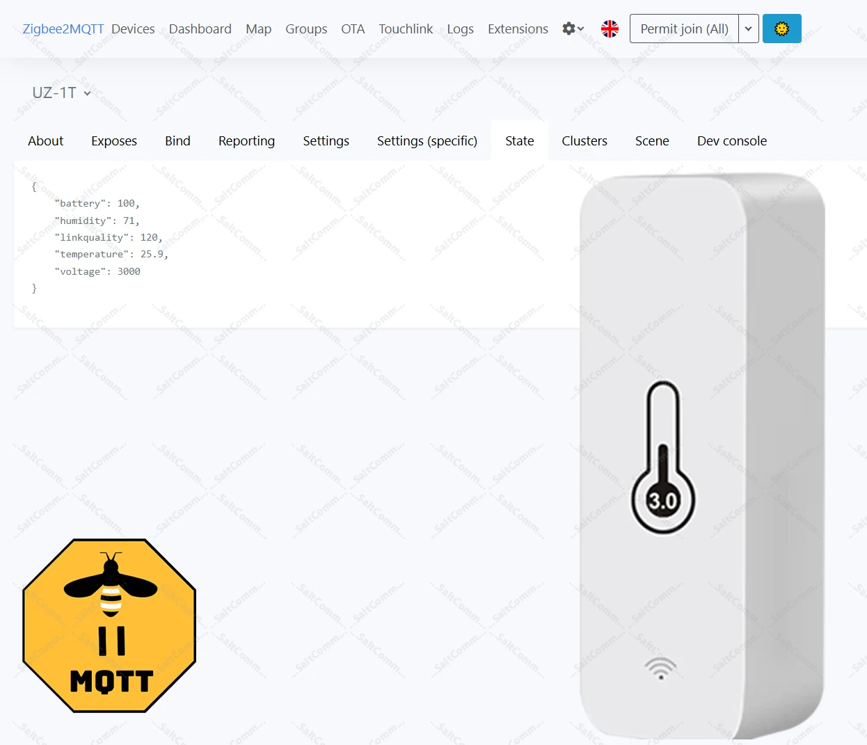 Zigbee 3.0 Smart Temperature & Humidity Sensor Indoor Thermometer Hygrometer Monitor Works with Home Assistant Z2MQTT Yandex ZHA