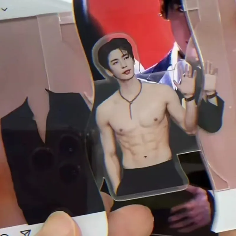 TV Drama Zhu Yu Peripheral Handsome Zhang Linghe Muscle Reveal Pull Tab Card Acrylic Pulling Keychain Exquisite Collection Gift