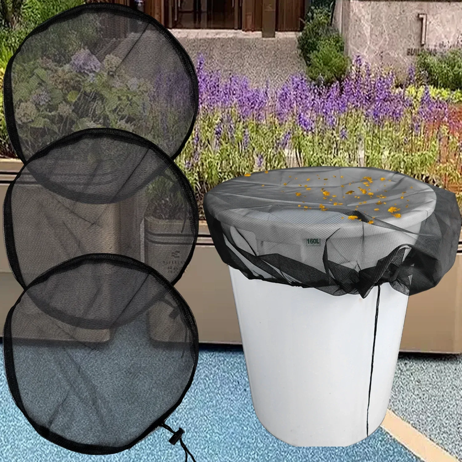 Rain Barrel Netting Screen Rainwater Tank Lid Net Water Collector Mesh Cover Garden Water Bucket Covers Insect Filter Protector