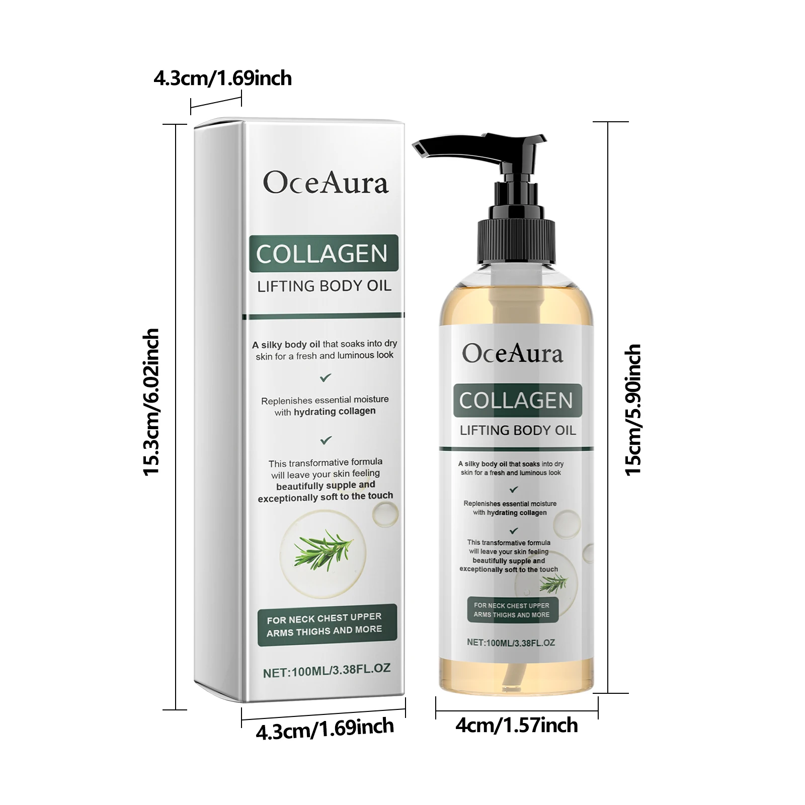 Collagen Body Oil Tighten Skin Lifting Increase Body Elasticity Massage Repair Moisturizing Non-greasy Essential Care Oil 100ml