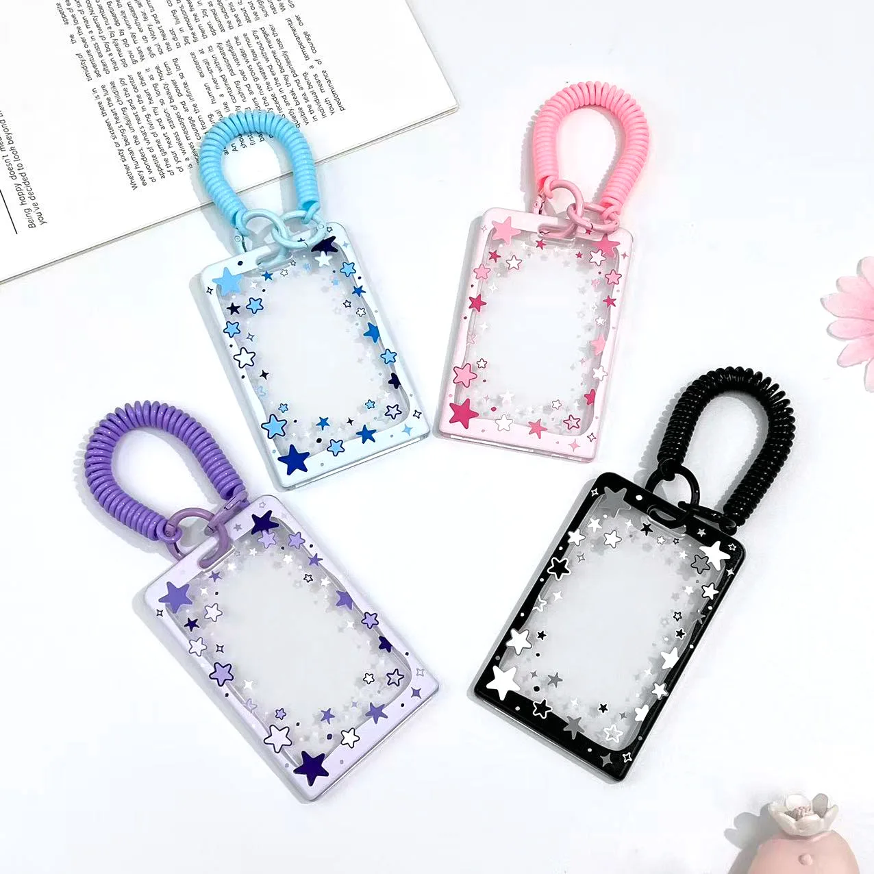 Star Sliding Cover Card Holder Transparent Portable ID Protector Kpop Photocard Photo Case