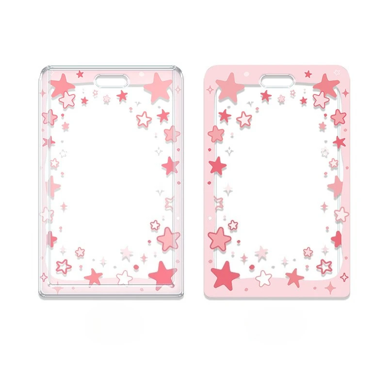 Star Sliding Cover Card Holder Transparent Portable ID Protector Kpop Photocard Photo Case