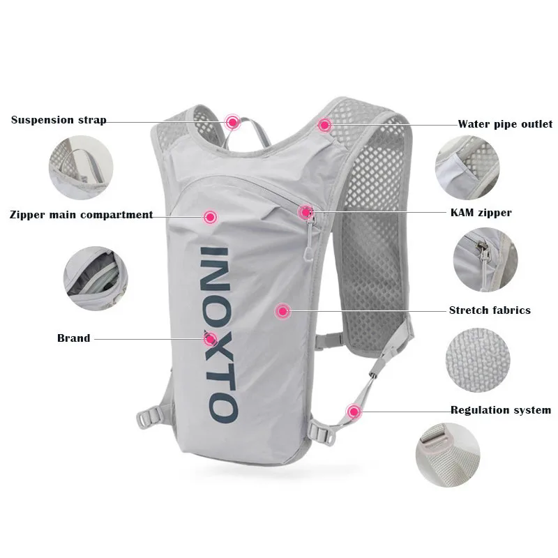5L Breathable Hydration Vest, Lightweight Running Backpack for Cycling, Jogging, Marathon, Hiking, Climbing, And Outdoor Sports