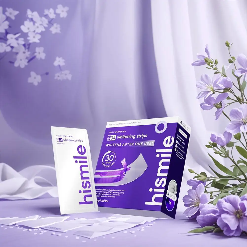 Purple Teeth Whitening Strip for Teeth Correction & Stain Removal Clean Plaque Restore White Teeth Gentle Daily Oral Dental Care
