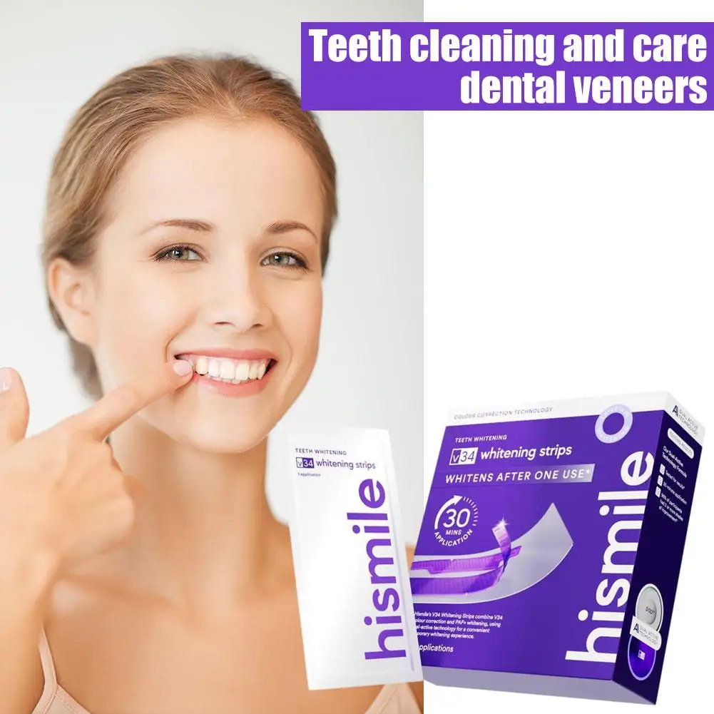 Purple Teeth Whitening Strip for Teeth Correction & Stain Removal Clean Plaque Restore White Teeth Gentle Daily Oral Dental Care