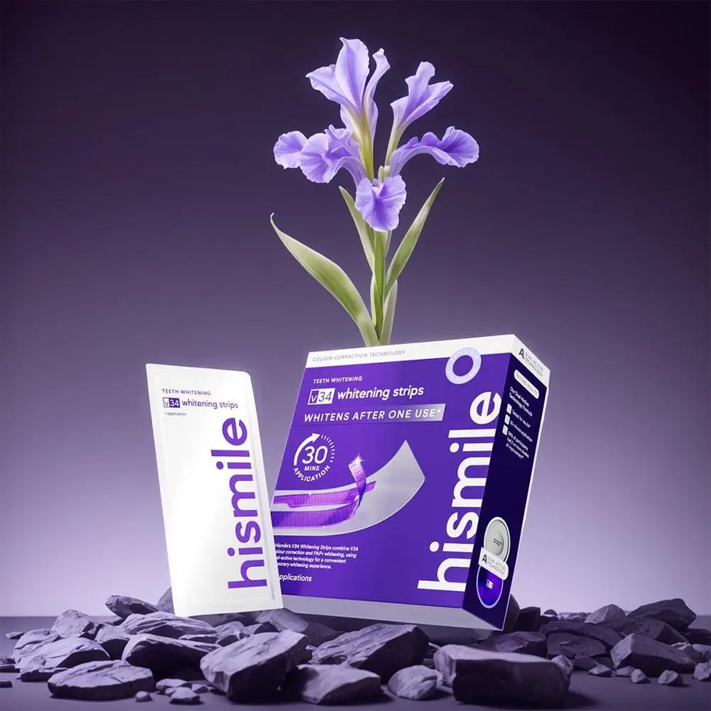 Purple Teeth Whitening Strip for Teeth Correction & Stain Removal Clean Plaque Restore White Teeth Gentle Daily Oral Dental Care