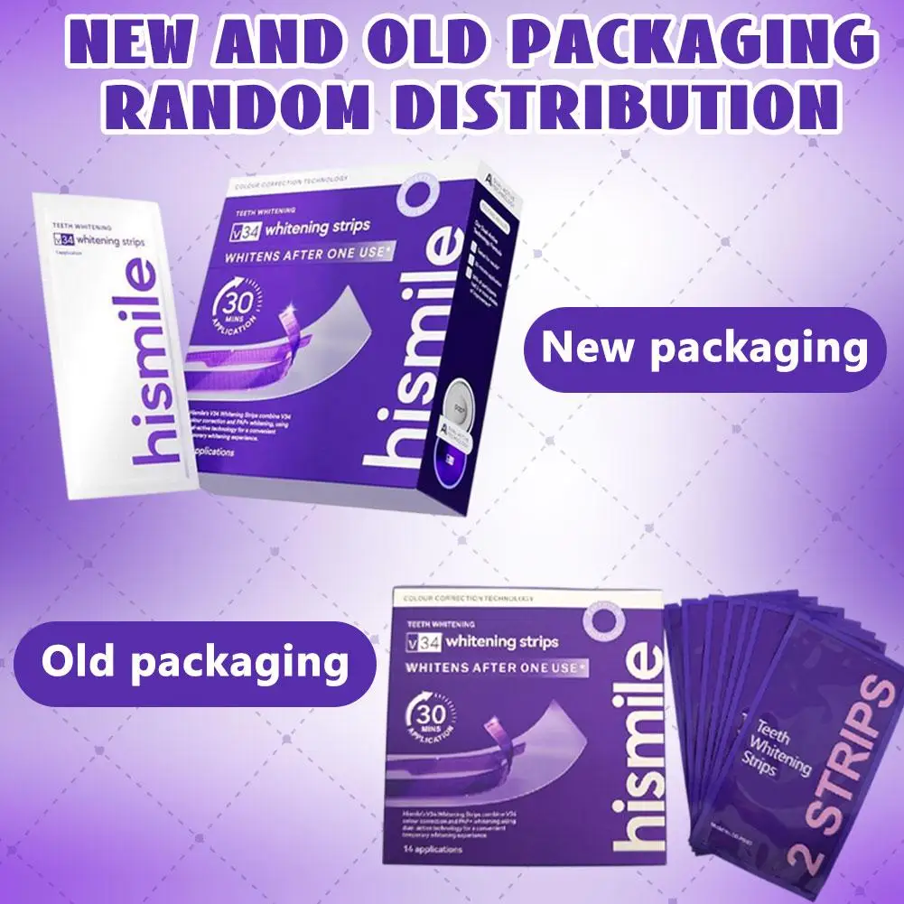 Purple Teeth Whitening Strip for Teeth Correction & Stain Removal Clean Plaque Restore White Teeth Gentle Daily Oral Dental Care