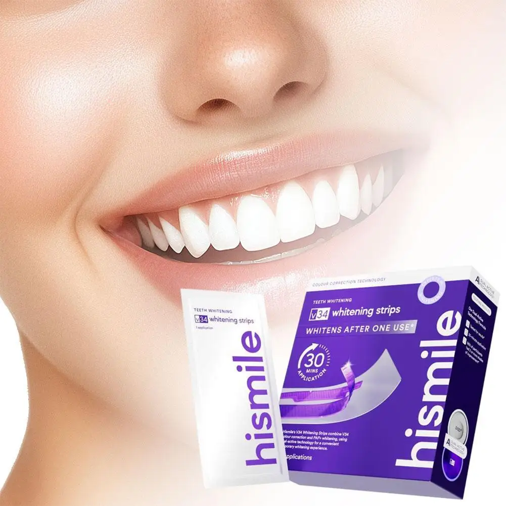 Purple Teeth Whitening Strip for Teeth Correction & Stain Removal Clean Plaque Restore White Teeth Gentle Daily Oral Dental Care
