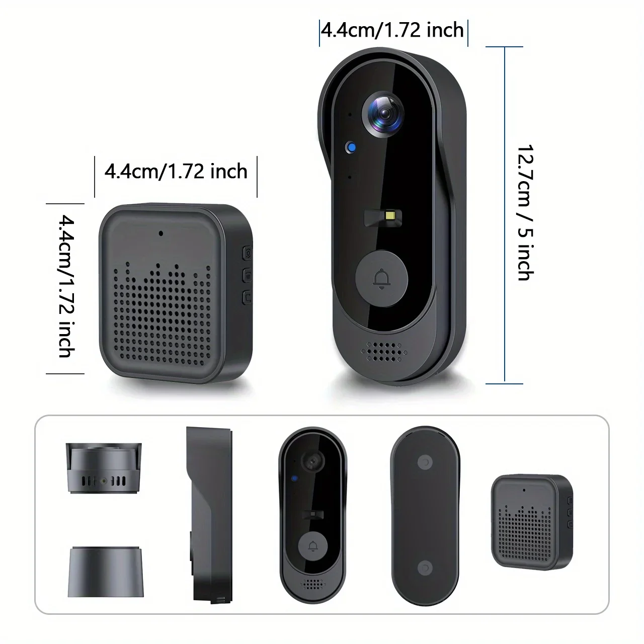 Tuya WiFi Home Smart Video Doorbell Outdoor Bidirectional HD Door Eye Camera 1080P Support SD Card Cloud Storage Waterproof