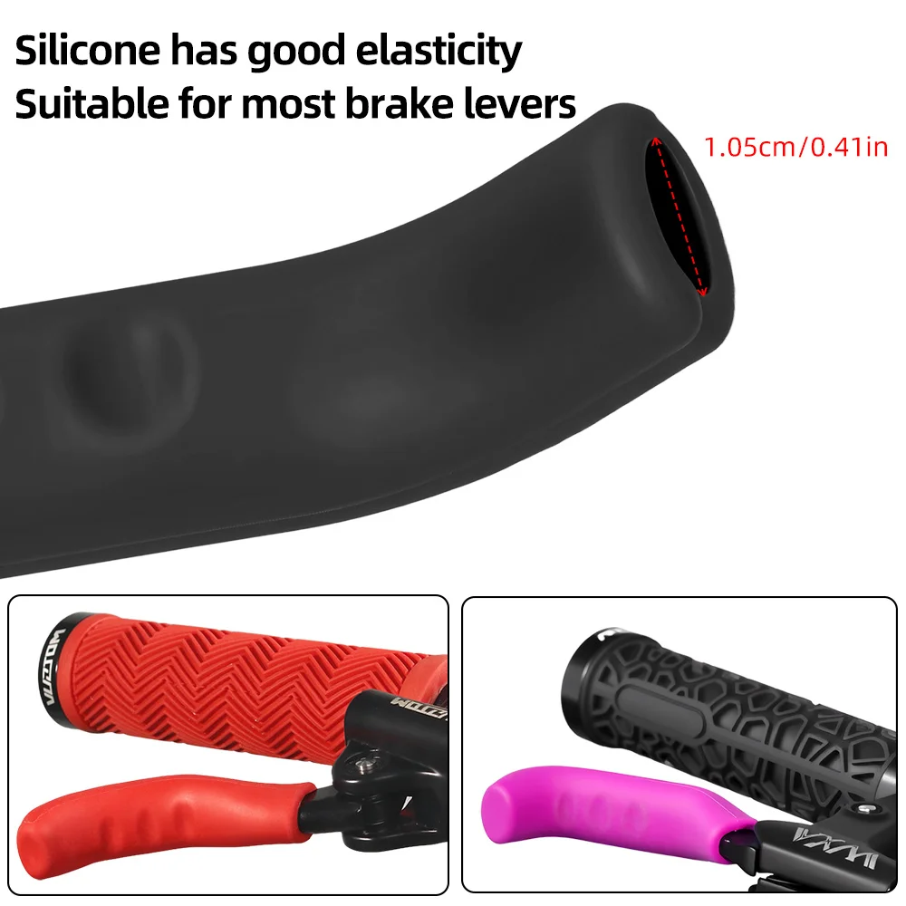 Bike Brake Lever Grip Purple Red Blue Green Pink Silicone Protector For Mtb Bmx Scooter Bike Levers Cover Bicycle Accessories