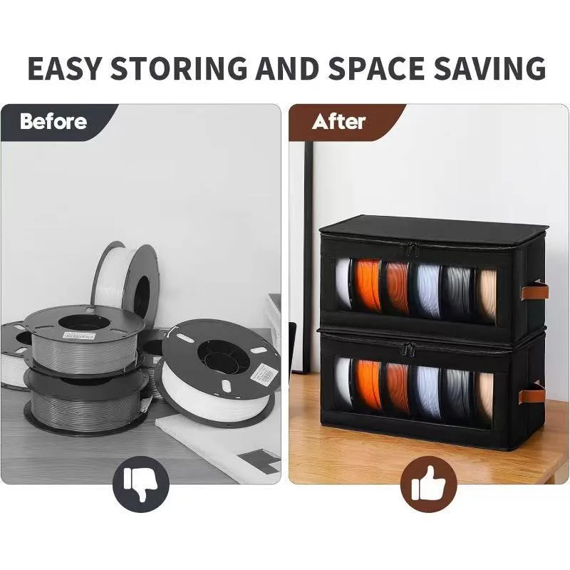 Non-Woven Storage Bag Clear Window Foldable Dustproof Organizer for Printer Filament Toys CD Stackable Transparent Container