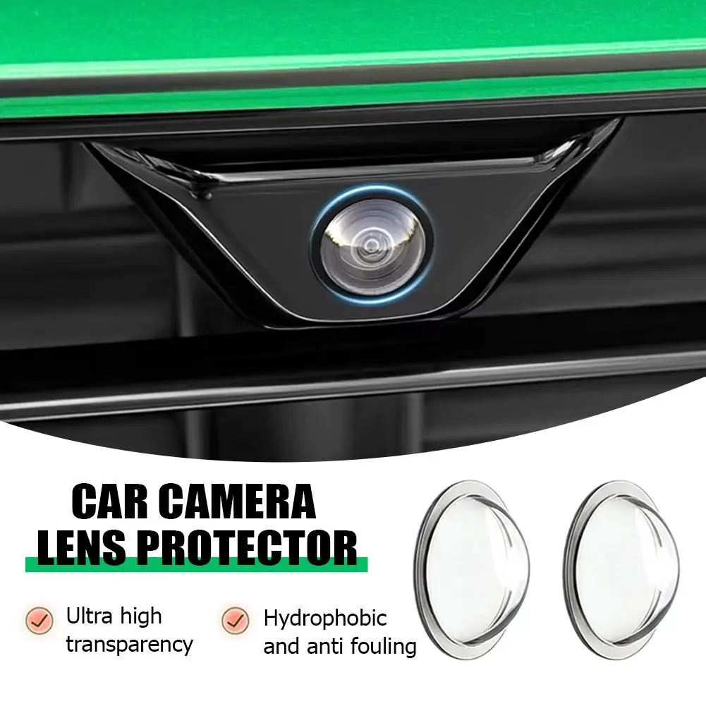 2pcs Car Camera Lens Guards 360 Panoramic Reversing Camera Lens Protector HD Scratch Resistant Universal Modification Accessory