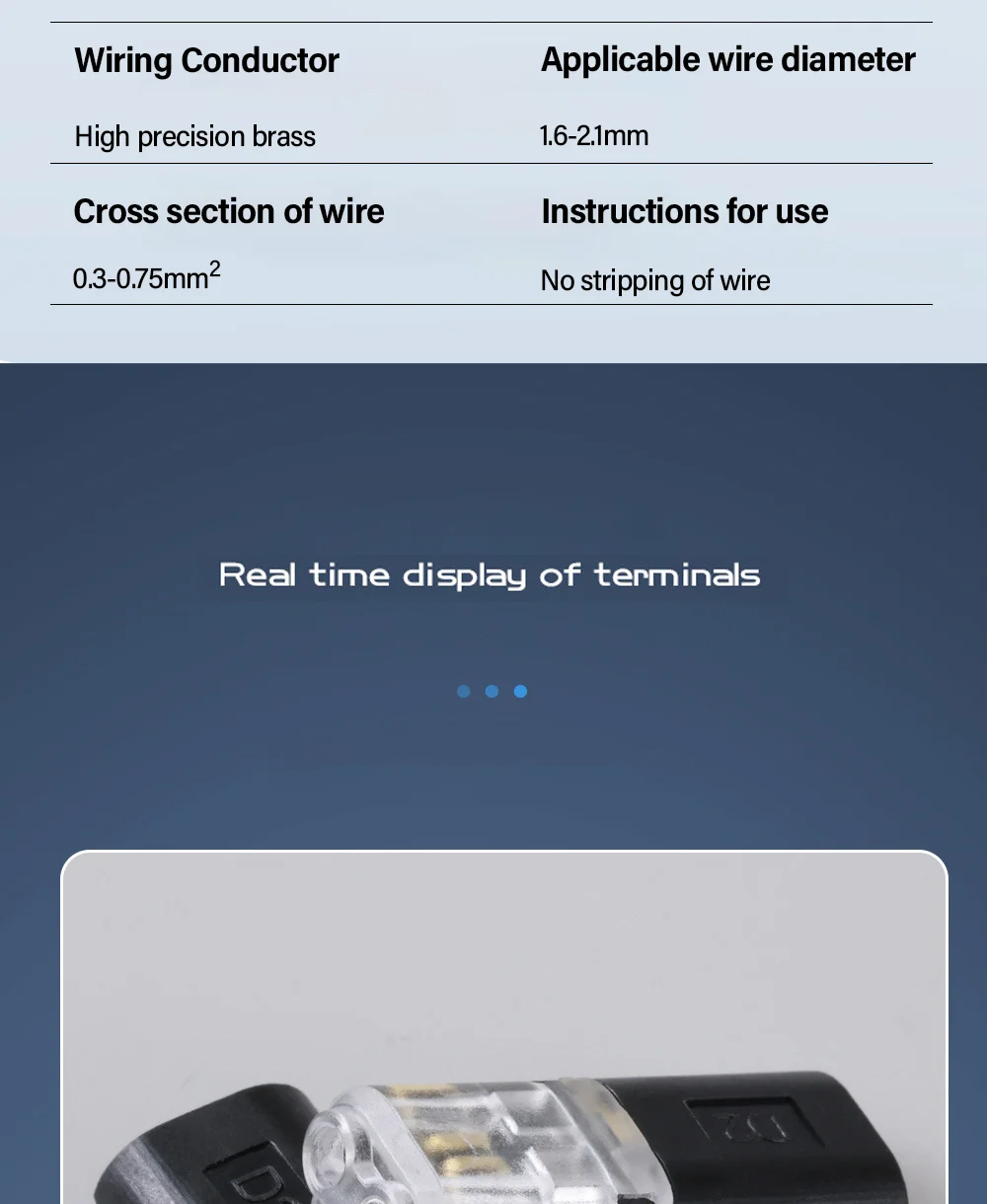 Fast Electric Wire Connector Free Stripping Plug Quick Cable Connector Dual line Interconnection Automotive Terminal Connectors