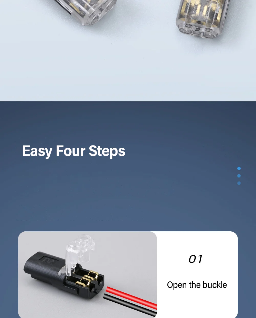 Fast Electric Wire Connector Free Stripping Plug Quick Cable Connector Dual line Interconnection Automotive Terminal Connectors