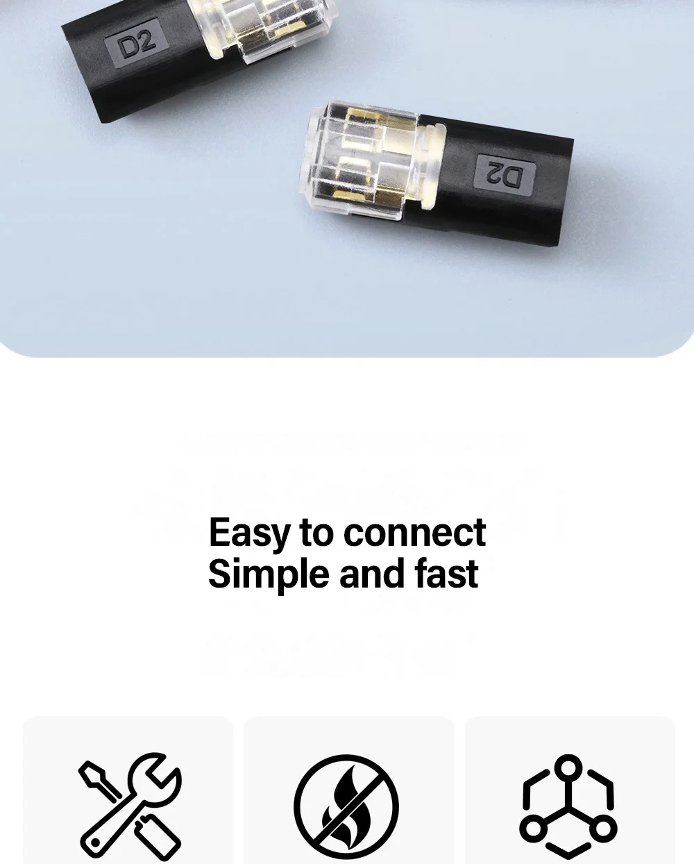 Fast Electric Wire Connector Free Stripping Plug Quick Cable Connector Dual line Interconnection Automotive Terminal Connectors