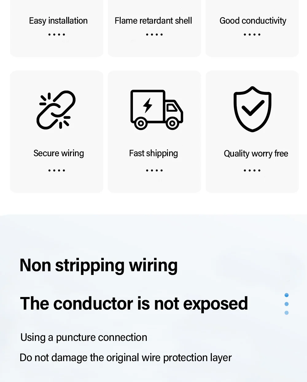 Fast Electric Wire Connector Free Stripping Plug Quick Cable Connector Dual line Interconnection Automotive Terminal Connectors