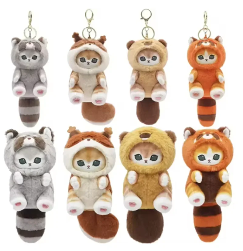 12cm/Anime Mofusand Plush Keychain Pendant Bag Pendant Cartoon Cute Little Raccoon Squirrel Panda Plush Doll Sofa Ornaments Gift