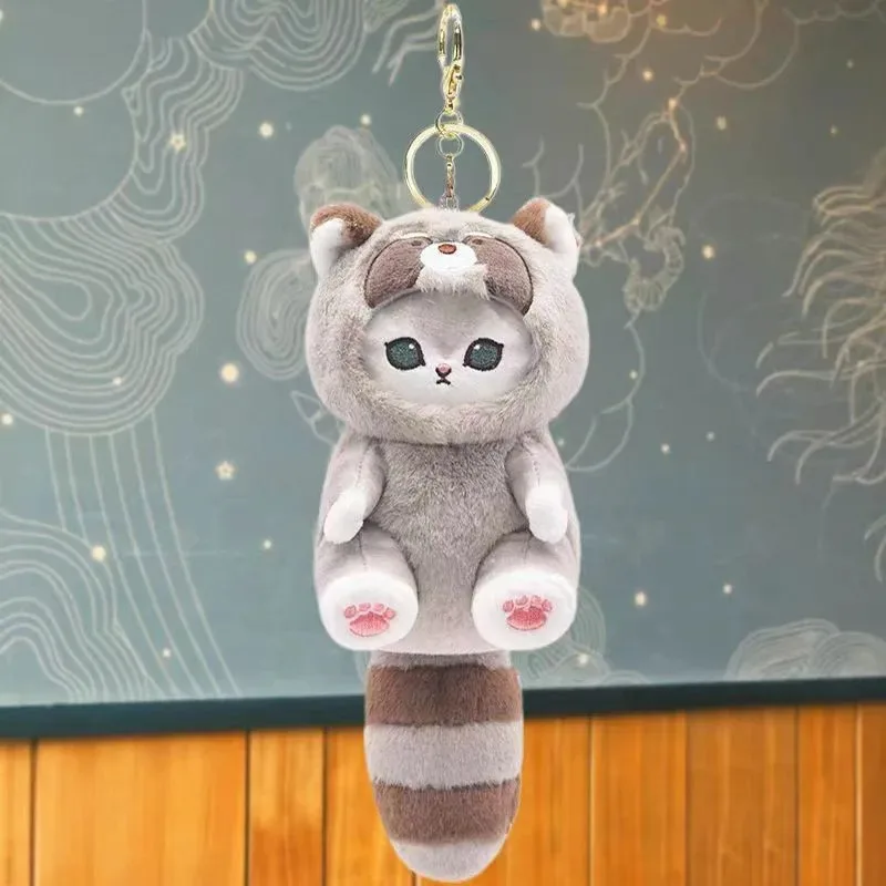 12cm/Anime Mofusand Plush Keychain Pendant Bag Pendant Cartoon Cute Little Raccoon Squirrel Panda Plush Doll Sofa Ornaments Gift