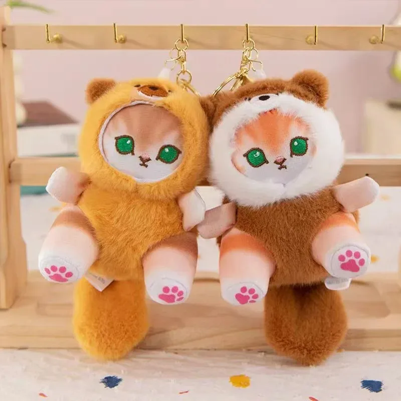 12cm/Anime Mofusand Plush Keychain Pendant Bag Pendant Cartoon Cute Little Raccoon Squirrel Panda Plush Doll Sofa Ornaments Gift