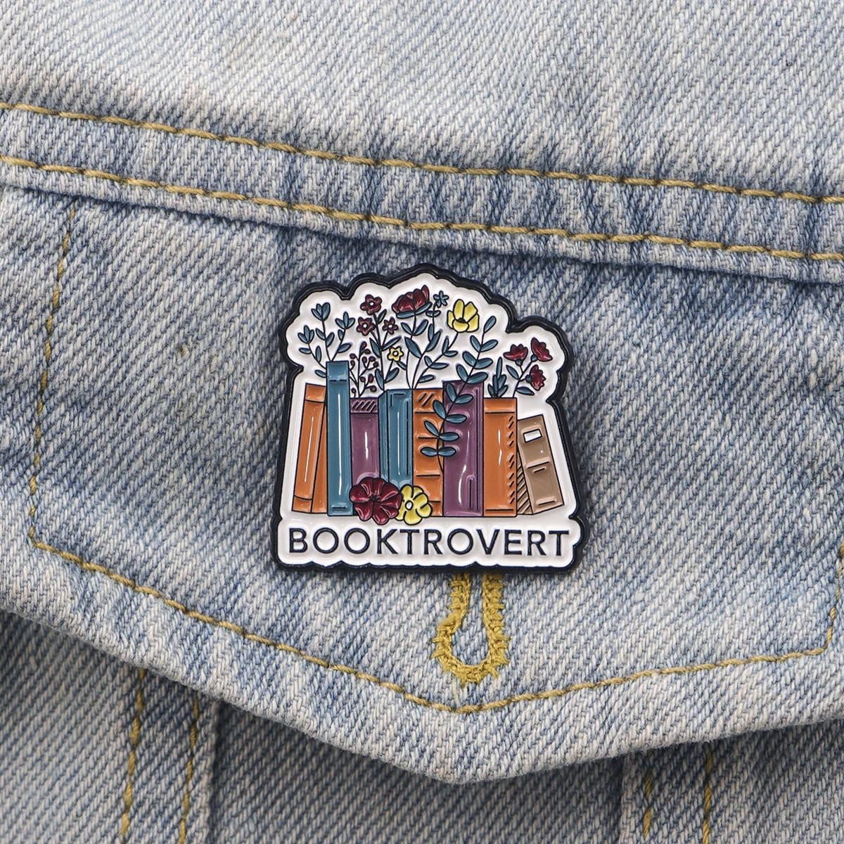 Book Lover Enamel Pin Cute Reading Themed Brooch "Just One More Chapter" Lapel Pins for Backpacks Bookworm Gift
