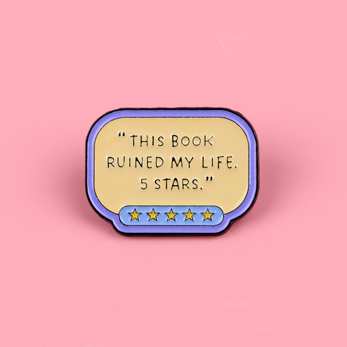 Book Lover Enamel Pin Cute Reading Themed Brooch "Just One More Chapter" Lapel Pins for Backpacks Bookworm Gift