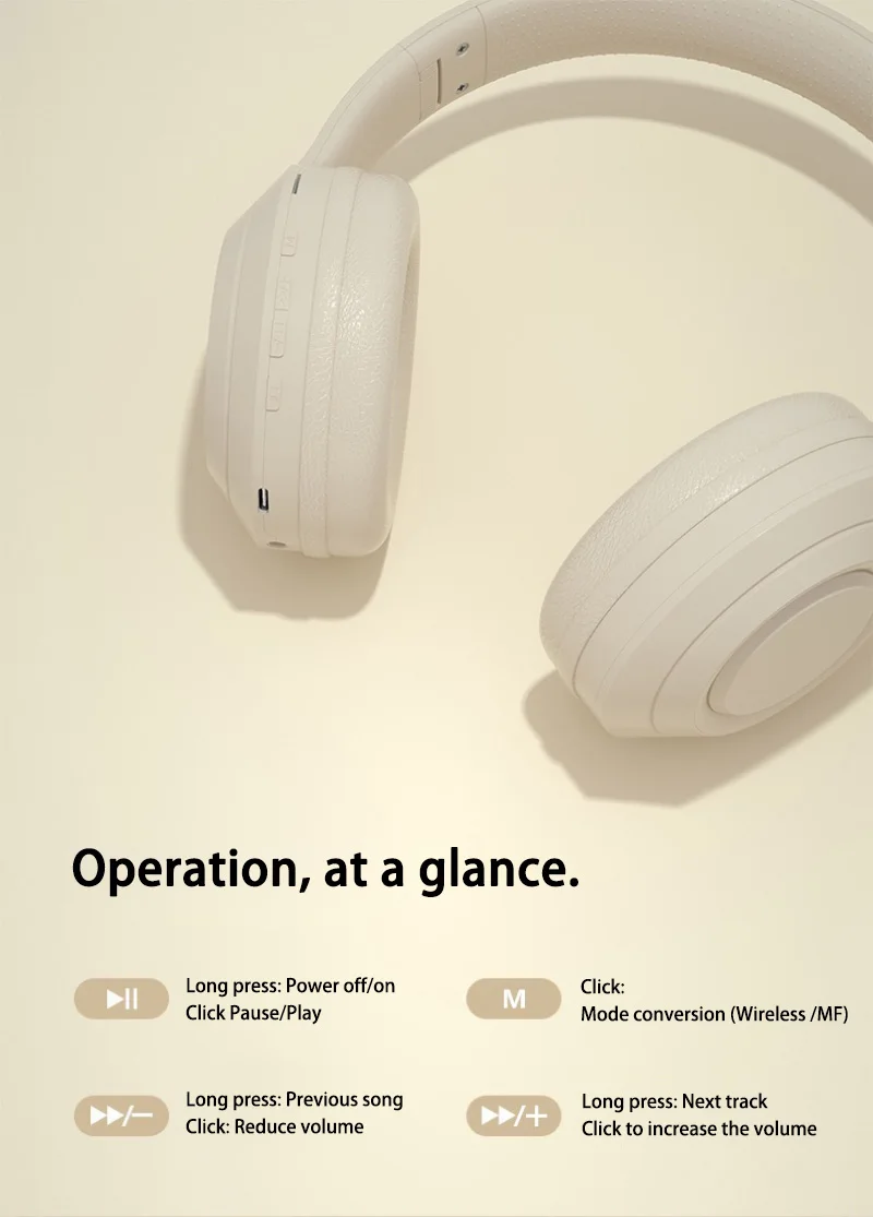 Wireless Headset Bluetooth 5.3 HiFi Stereo Earphones Noise Cancelling Gaming Headband Foldable with Mic Sport Earbuds 2026 New