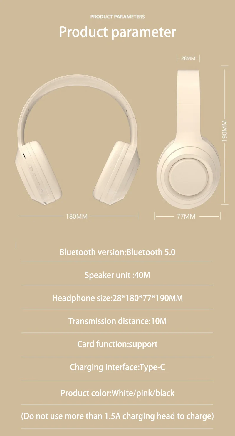 Wireless Headset Bluetooth 5.3 HiFi Stereo Earphones Noise Cancelling Gaming Headband Foldable with Mic Sport Earbuds 2026 New