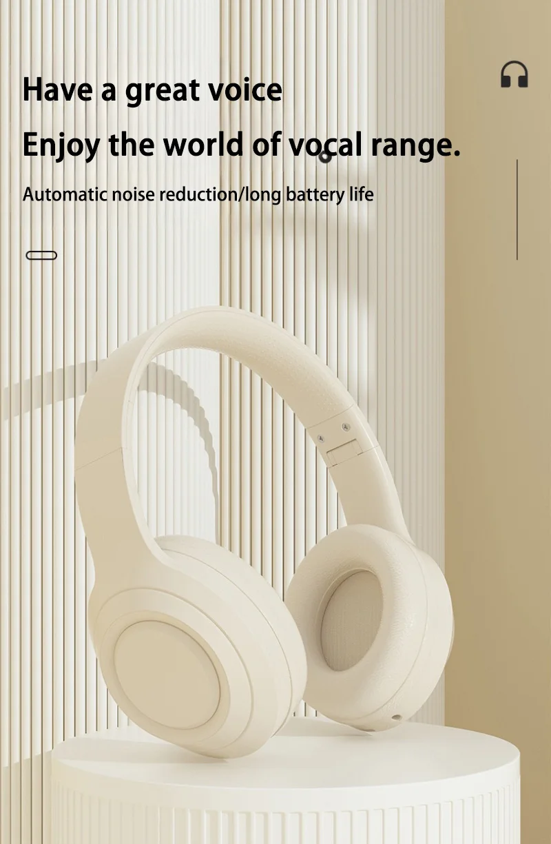 Wireless Headset Bluetooth 5.3 HiFi Stereo Earphones Noise Cancelling Gaming Headband Foldable with Mic Sport Earbuds 2026 New