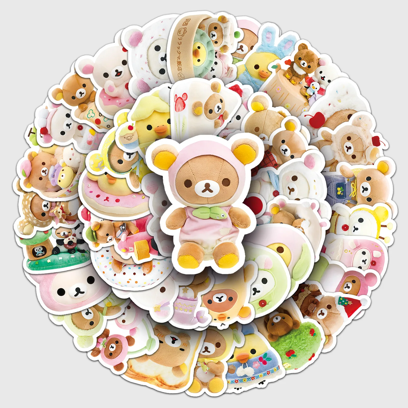 54PCS Rilakkuma Stickers Kiiroitori Graffiti Stickers DIY Diary Phone Case Handmade Scrapbook Aesthetic Stickers