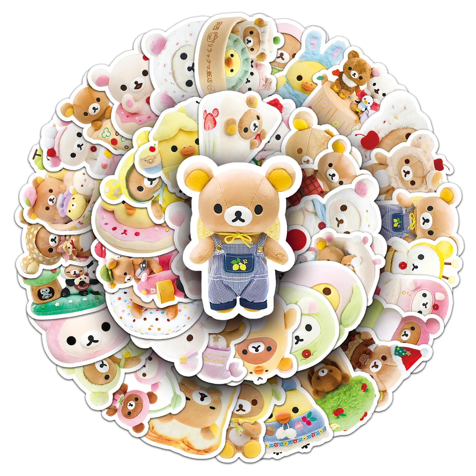 54PCS Rilakkuma Stickers Kiiroitori Graffiti Stickers DIY Diary Phone Case Handmade Scrapbook Aesthetic Stickers