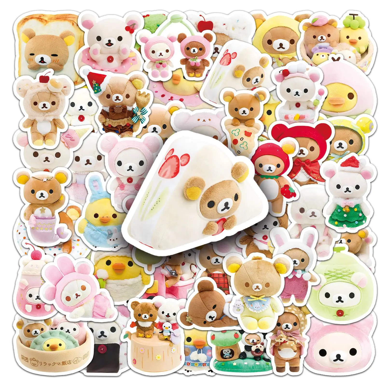 54PCS Rilakkuma Stickers Kiiroitori Graffiti Stickers DIY Diary Phone Case Handmade Scrapbook Aesthetic Stickers