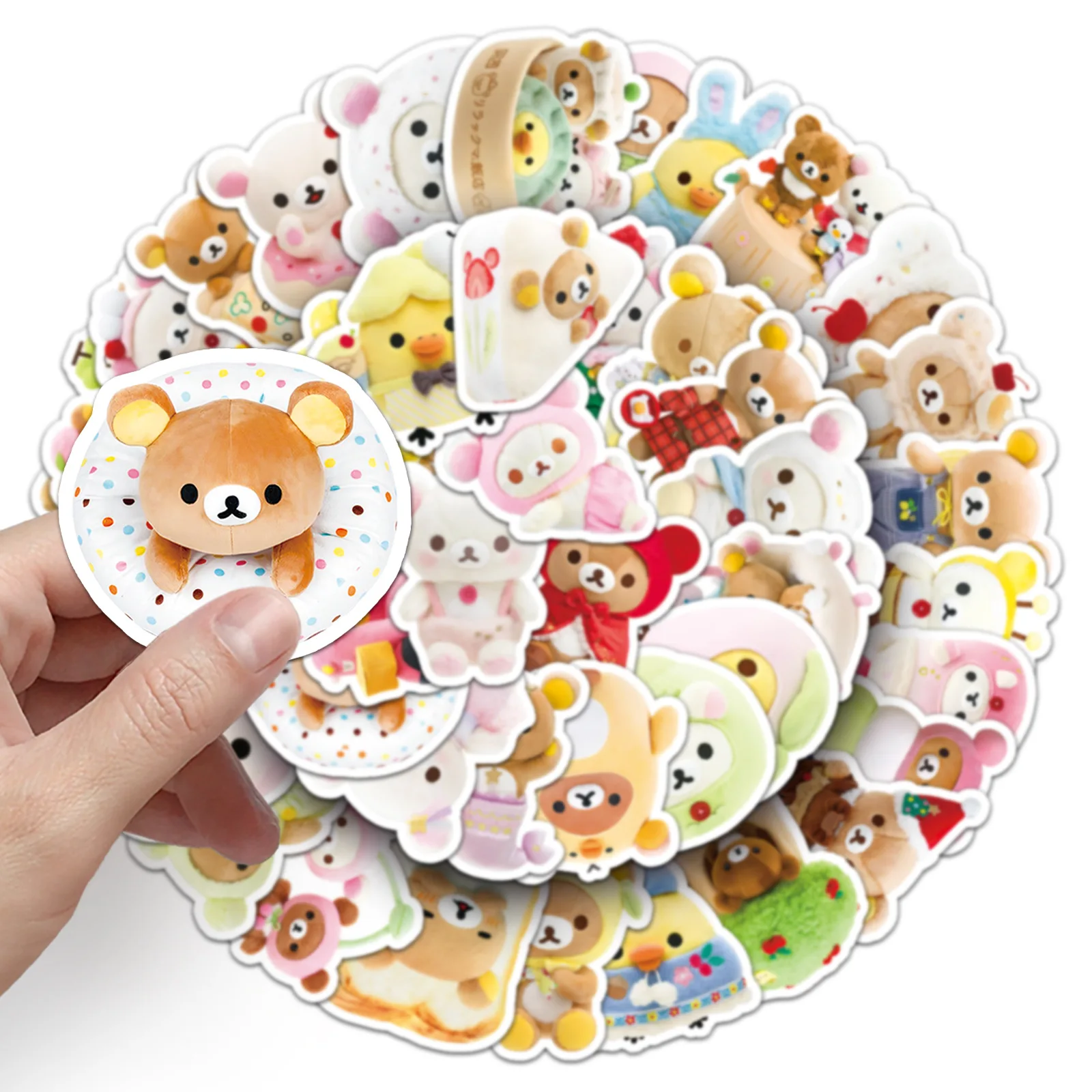 54PCS Rilakkuma Stickers Kiiroitori Graffiti Stickers DIY Diary Phone Case Handmade Scrapbook Aesthetic Stickers