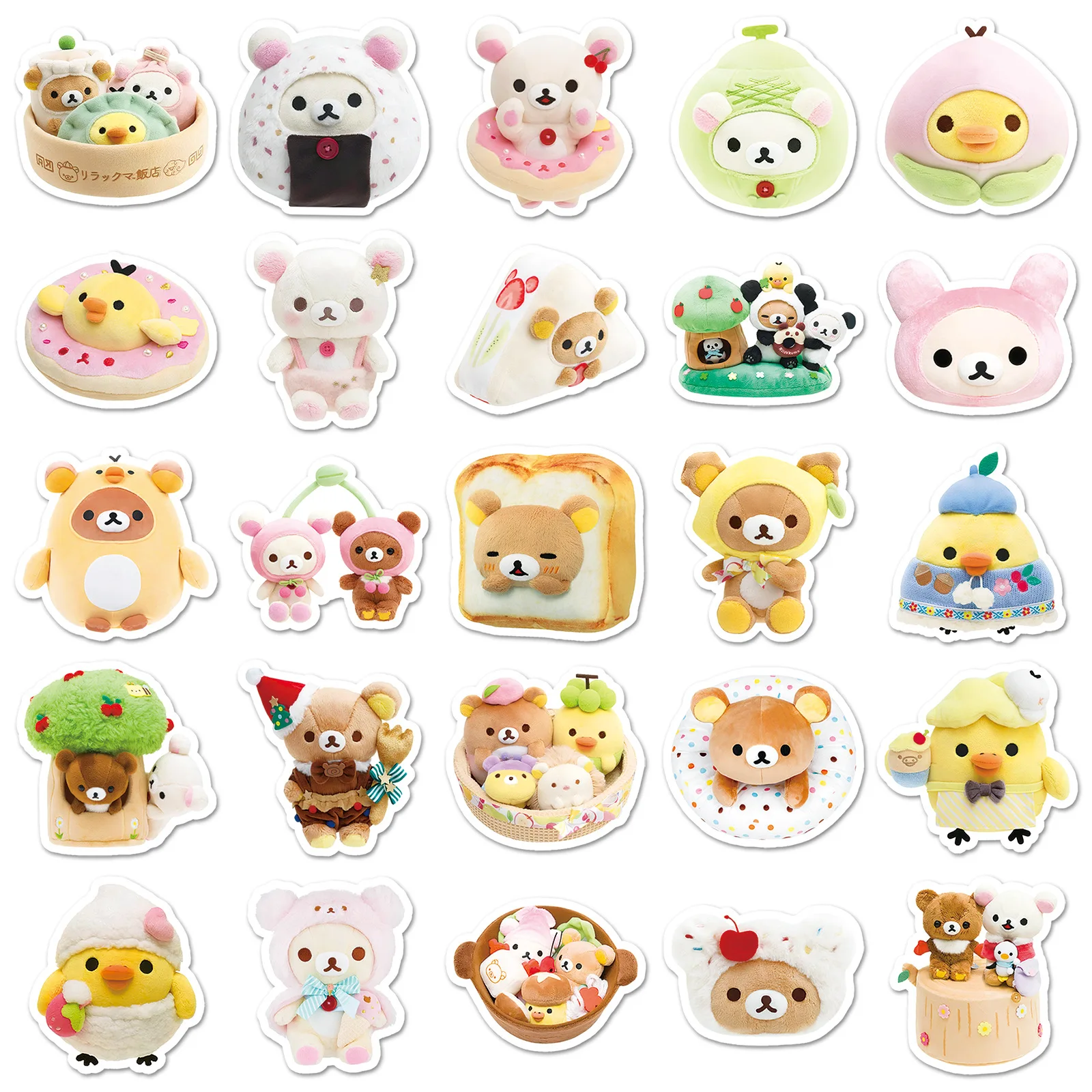54PCS Rilakkuma Stickers Kiiroitori Graffiti Stickers DIY Diary Phone Case Handmade Scrapbook Aesthetic Stickers