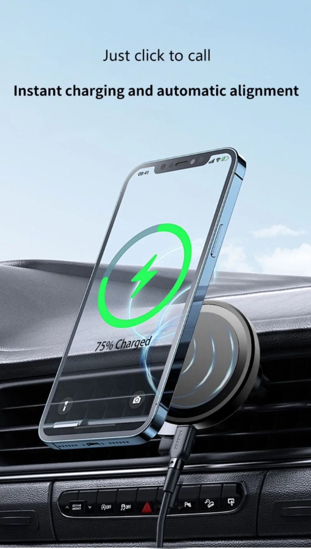 For MagSafe Car Wireless Charger 30W - Air Vent Clip Phone Holder - Stable Grip For iPhone 13-17 Pro Max & Fast Charging Stand
