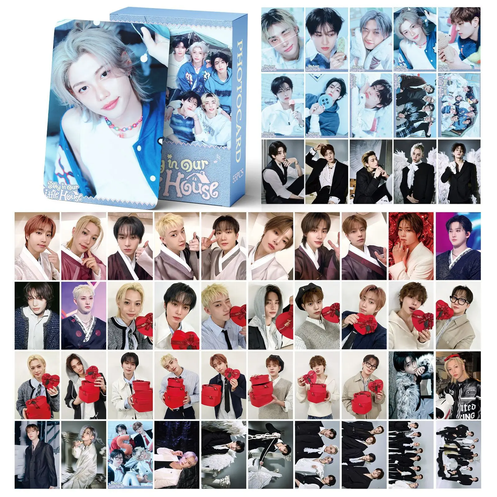 55Pcs/92Pcs Idol SKZOO Stray Kids New Series 6TH FANMEETING Lomo Cards Postcards Felix HyunJin Jisung Woojin Chan Fans Gifts