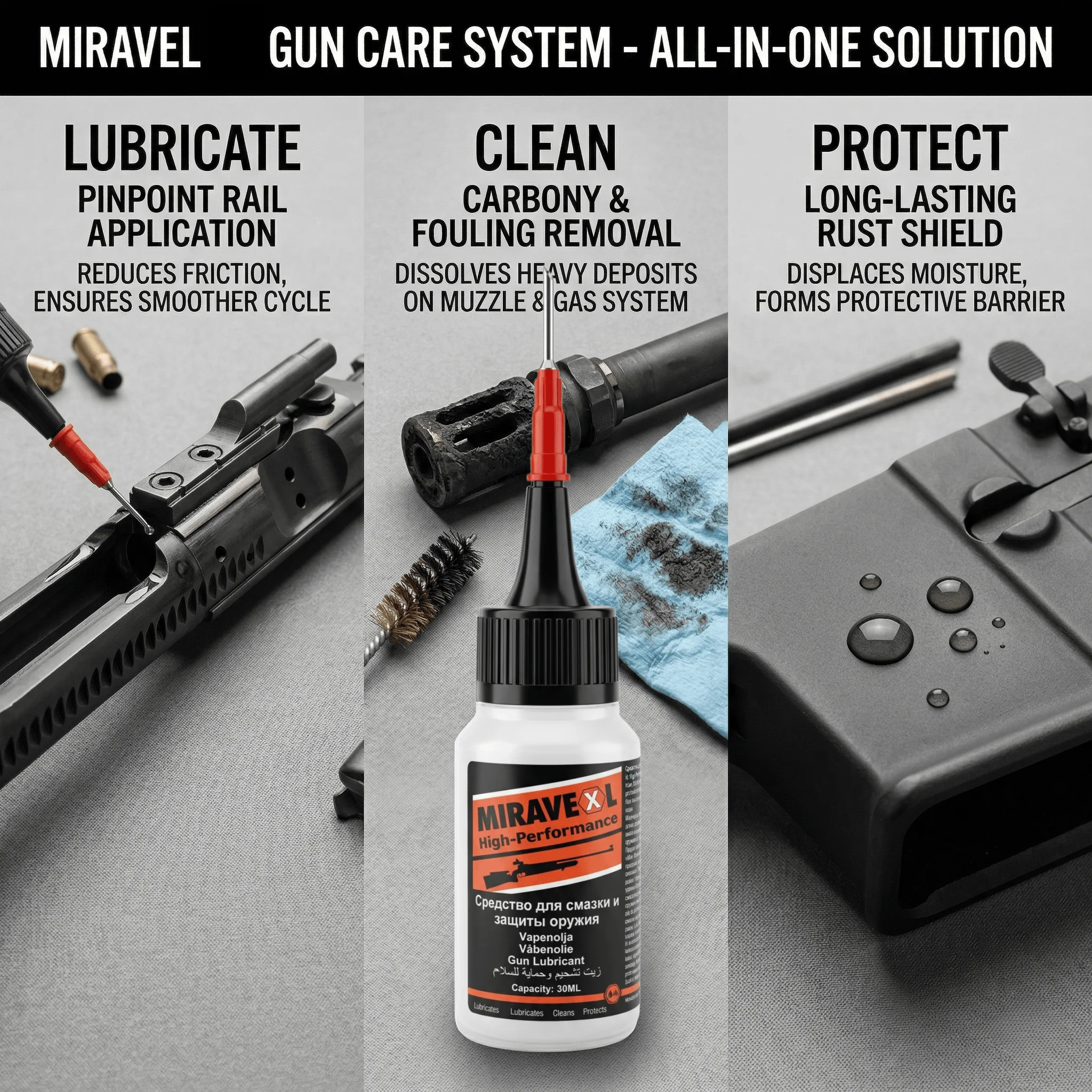 CLP Gun Cleaner Lubricant Protectant 30ml Precision Needle Oiler Steel Tip Firearm Rifle Maintenance Oil Rust Prevent Tool